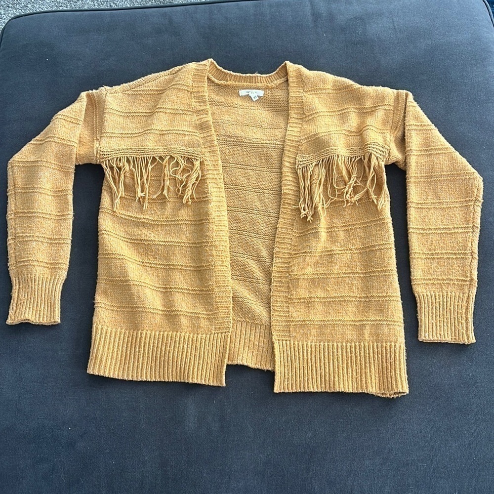 Maurice's Marigold Fringe Cardigan XS